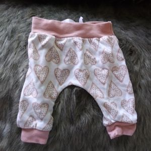 Heart pant, pink and white